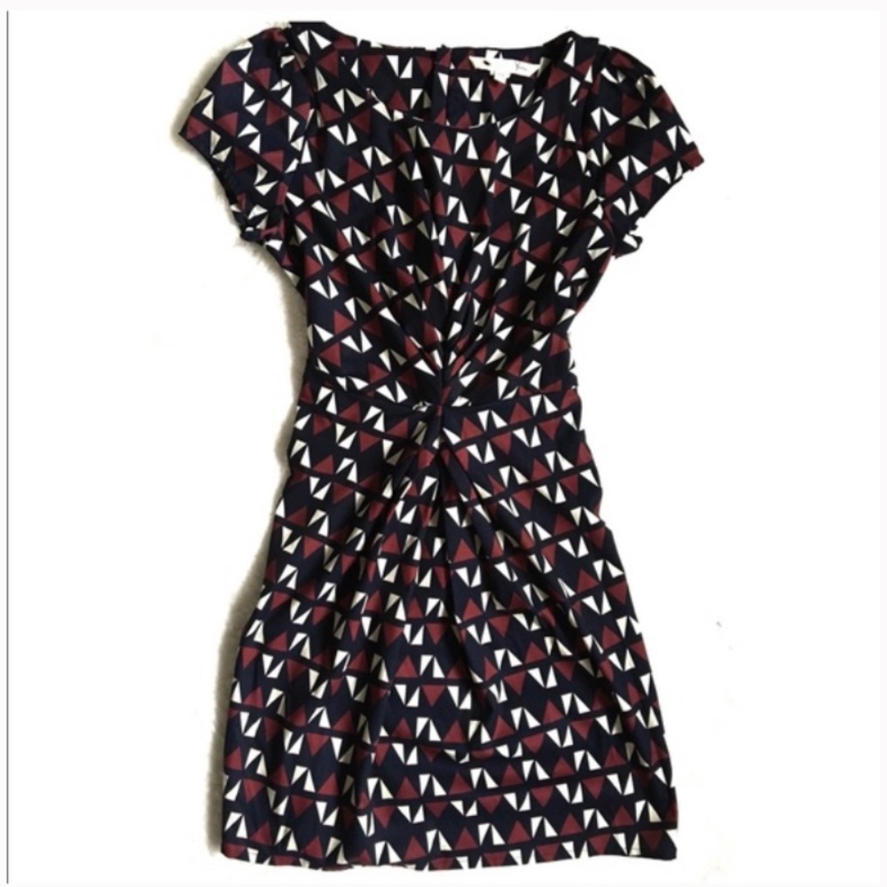 Anthropologie Yumi Geo Print Pleat Front Dress